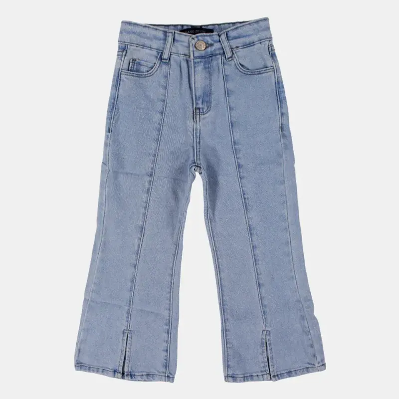 Girls Light Blue Denim Jeans  Mid-Rise