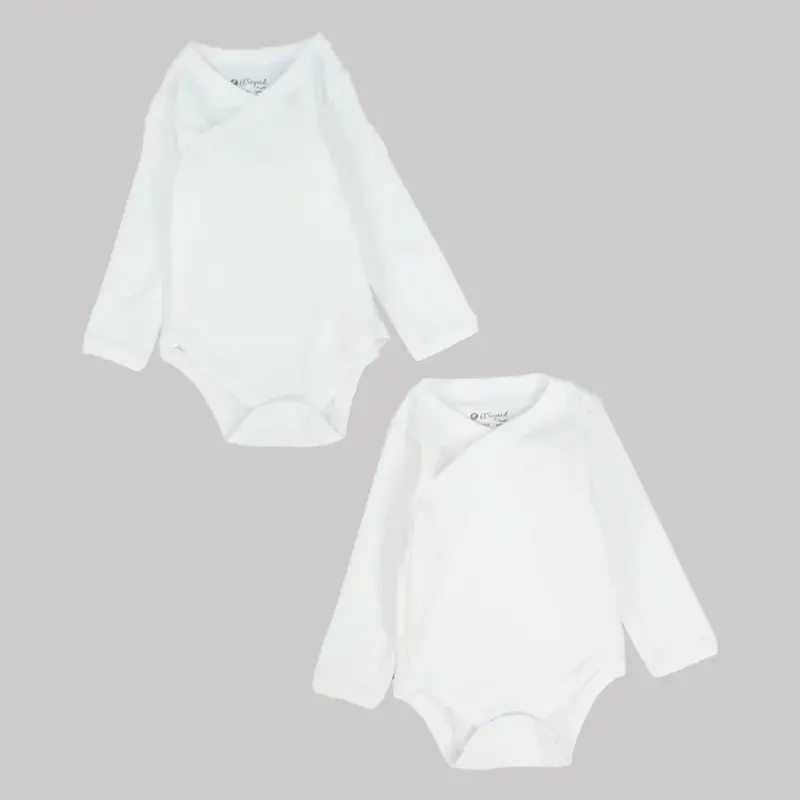 Pack Of 2 - White Wrap Over Bodysuit