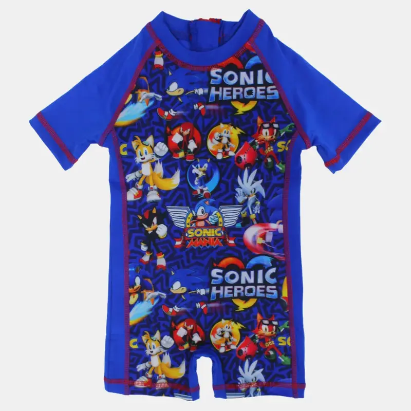 Sonic Heroes Boys Blue Overall Swimsuit