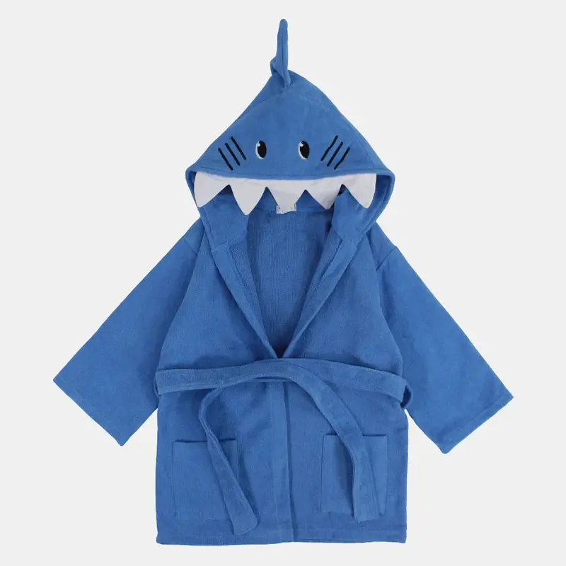 Unisex Kids Swim Robe  Blue Shark