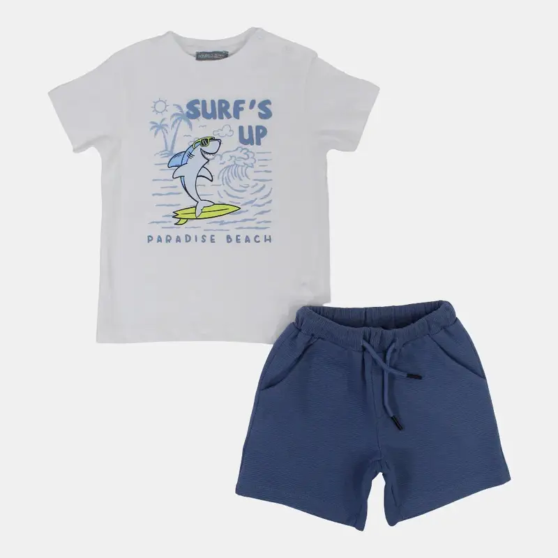 Baby Boys 2-Piece Outfit Set  Indigo & White