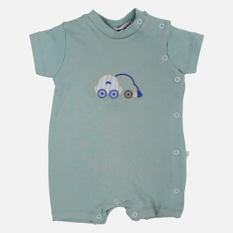 Baby Boys Cotton Romper - Car Print