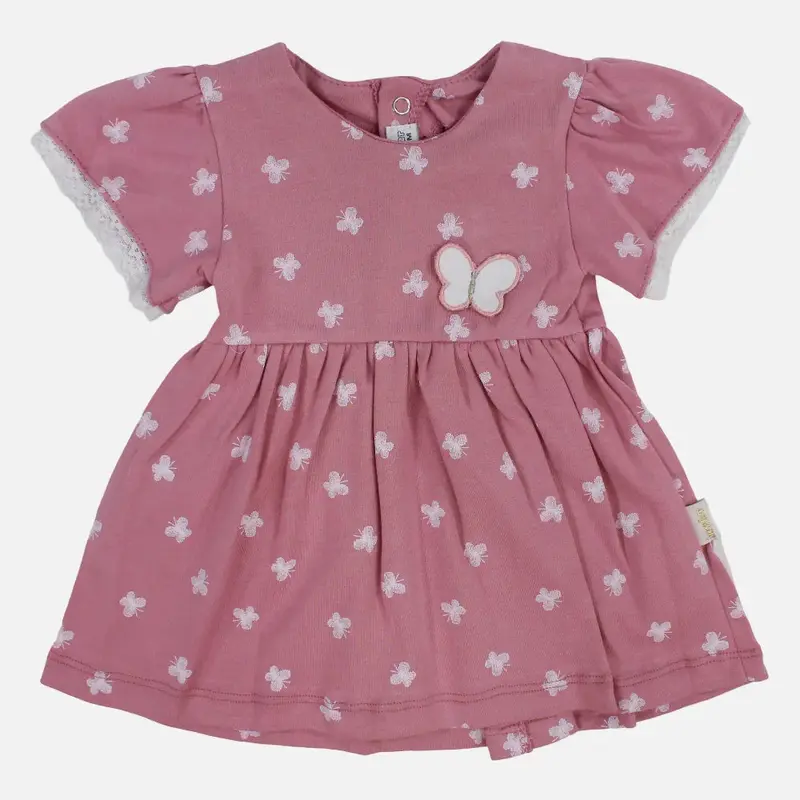 Baby Girls Cotton Dress  Butterfly Print