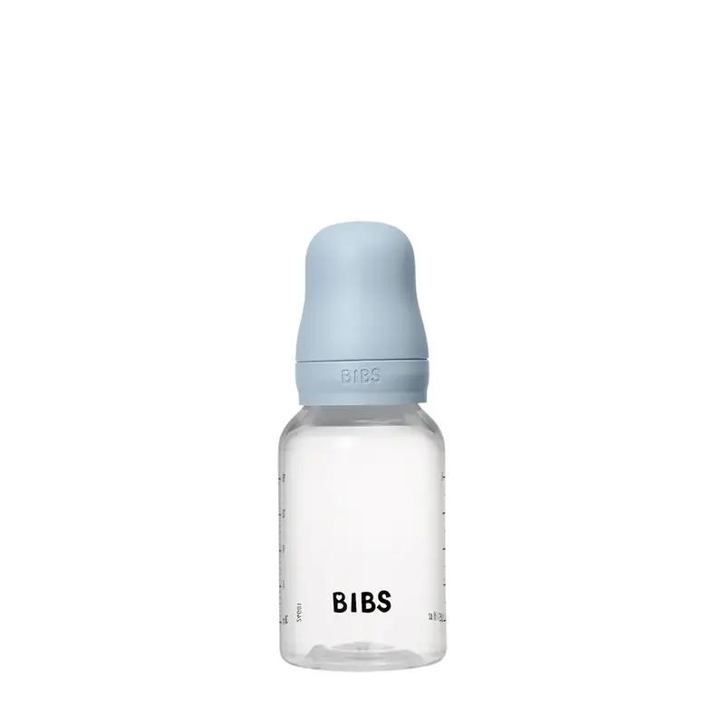 BIBS Round Silicone Baby Bottle 1-Pack 150 ml Slow Flow  Baby Blue