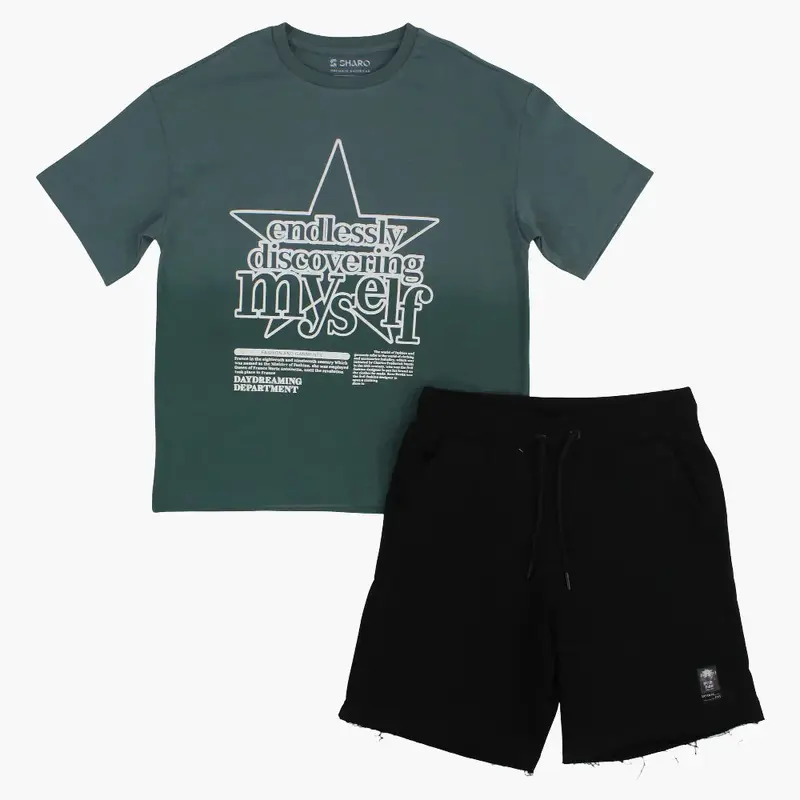 Boys 2-Piece Outfit Set  "Endlessly Discovering Myself" Print