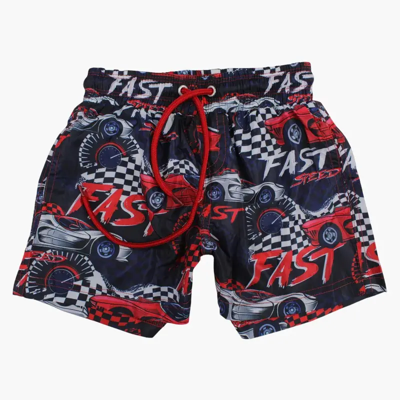 Boys Swim Shorts  Navy with Racing Cars Print