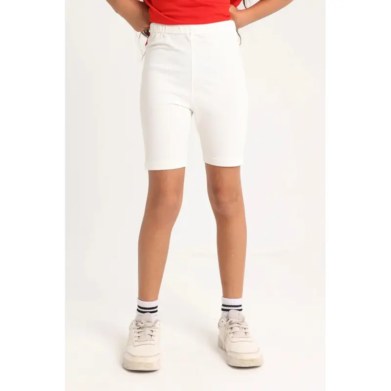 Girls Cotton Leggings  Off-White Plain Pantcourt Style