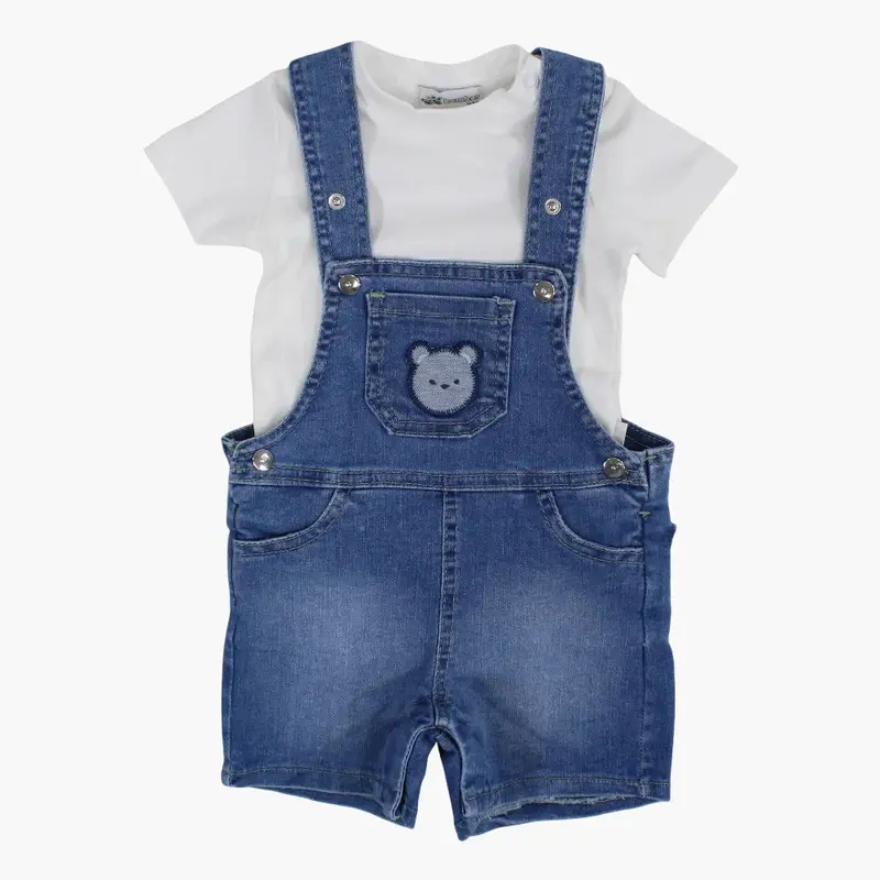 Unisex Baby Overall  Denim with Cute Bear Design