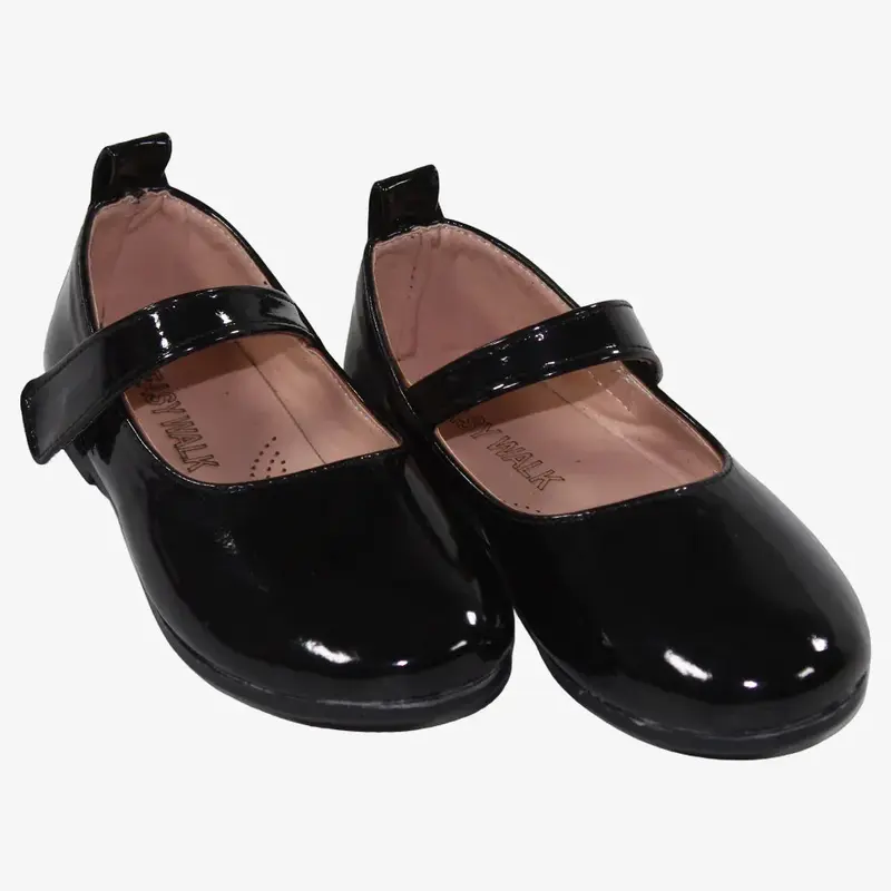 Baby Girls Leather Ballerina Shoes  Shiny