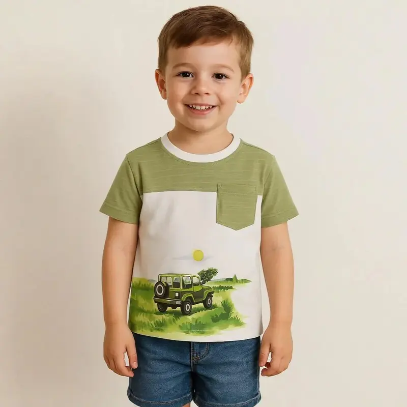 Boys Cotton T-Shirt  Jeep Design