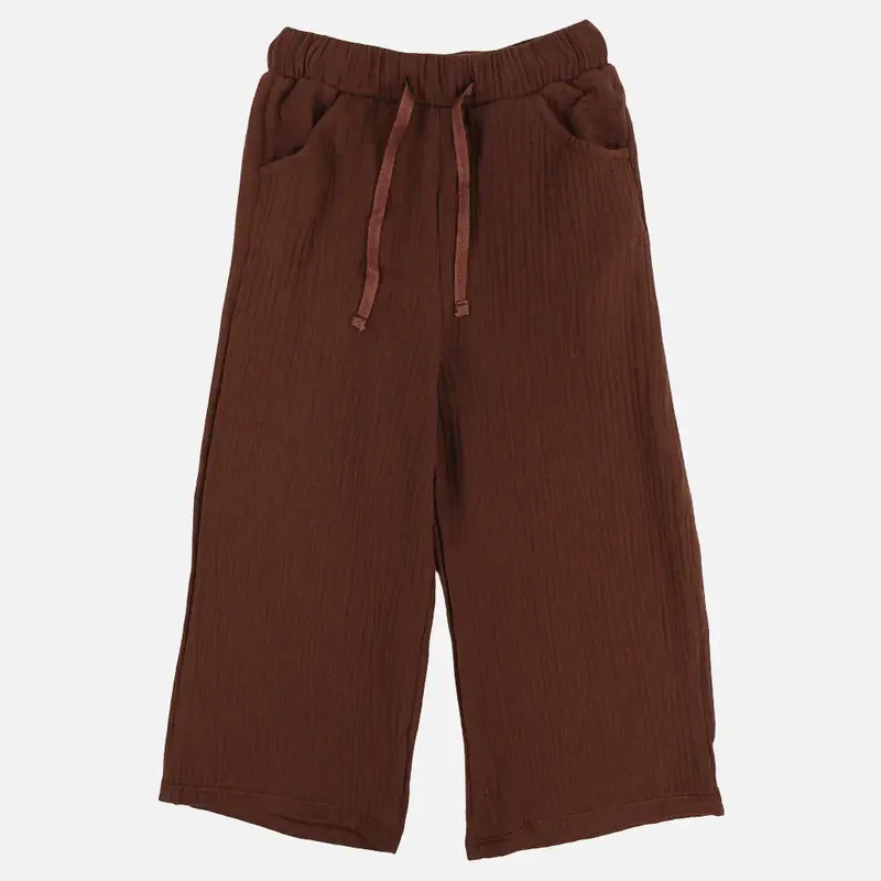 Girls Cotton Pants  Brown
