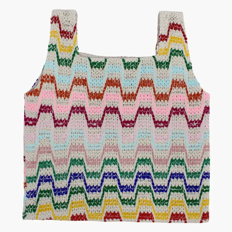 Girls Sleeveless Crochet Knitted Blouse