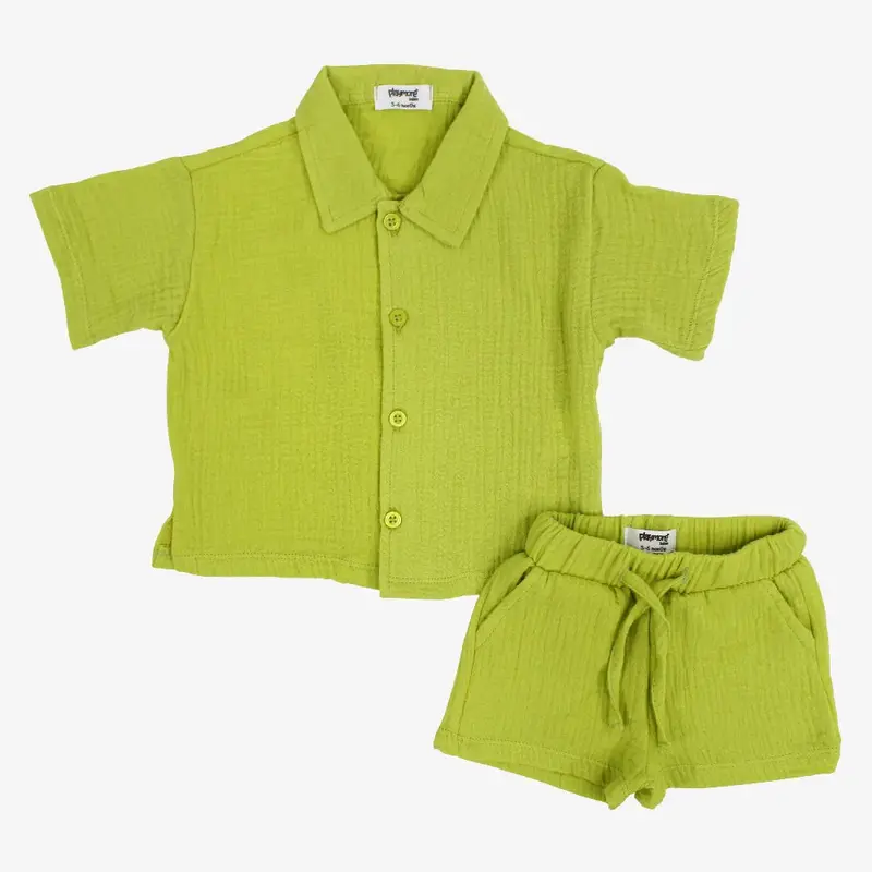 Unisex Baby Cotton 2-Piece Outfit Set  Light Green