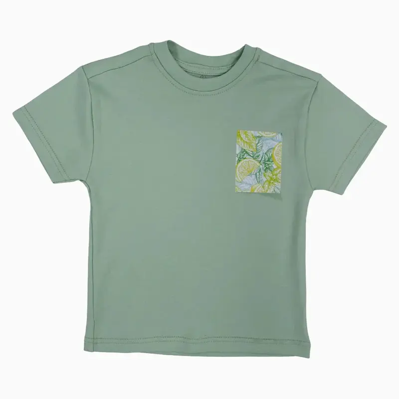 Unisex Cotton T-Shirt  Mint with Lemon Print