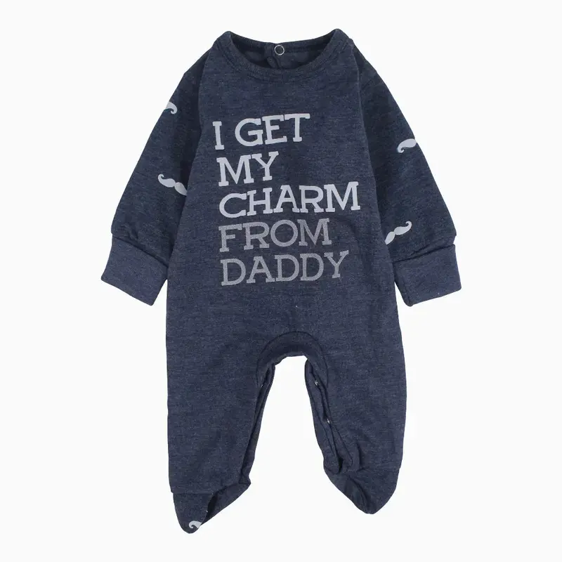 Baby Boys Cotton Baby Footie  Daddy's Little Man