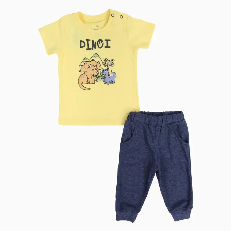 Baby Boys Cotton Pajama Set  Dinosaur Design