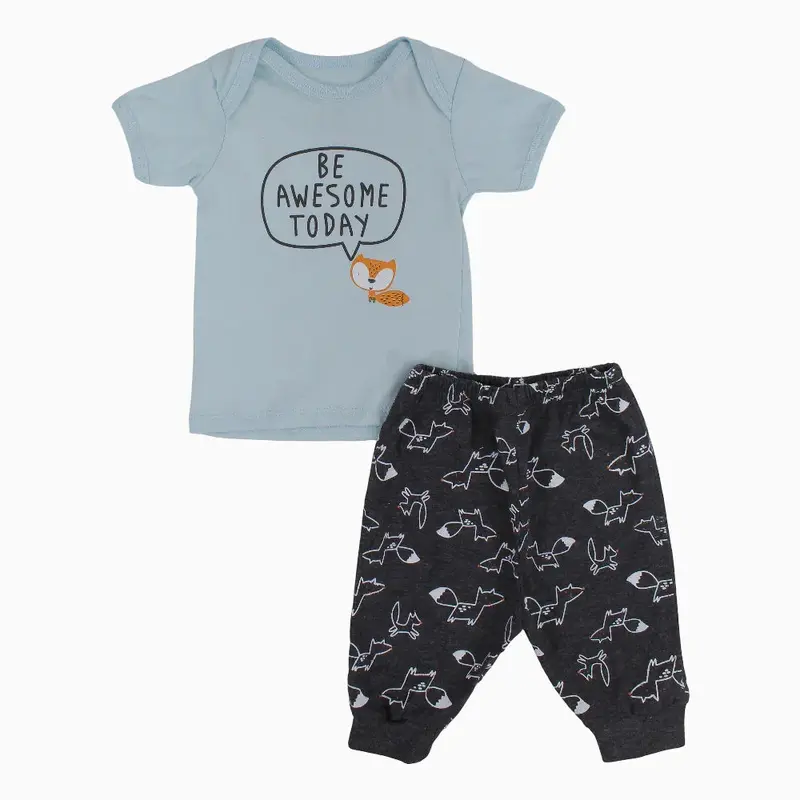 Baby Boys Cotton Pajama Set  Fox aPrint