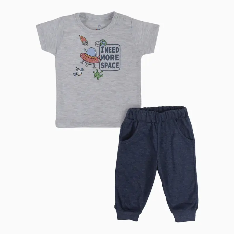 Baby Boys Cotton Pajama Set  Need More Space Print