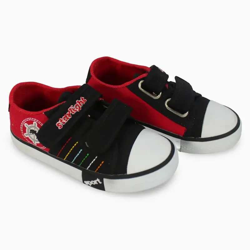 Boys Canvas Sneakers  Black & Red