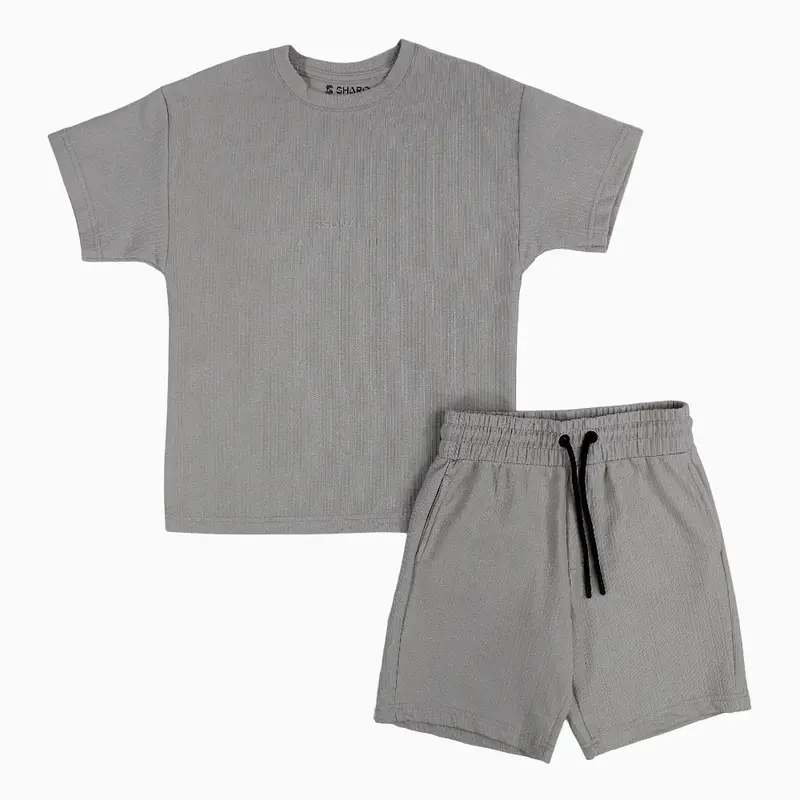 Boys Cotton 2-Piece Outfit Set  Grey