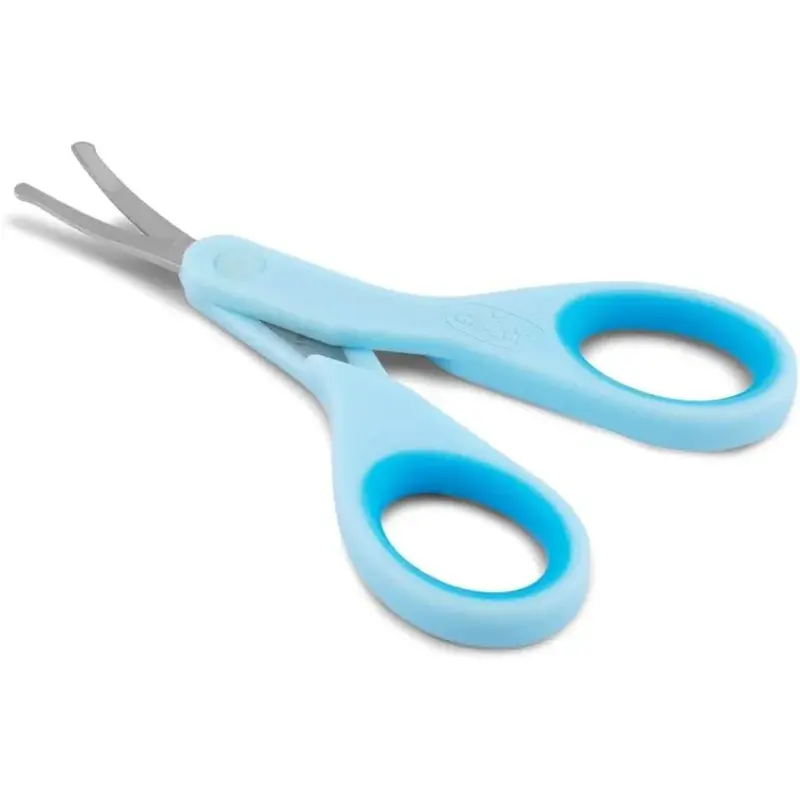 Chicco Baby Moments Round Tip Baby Nail Scissors 0m+ Blue 1 Pc