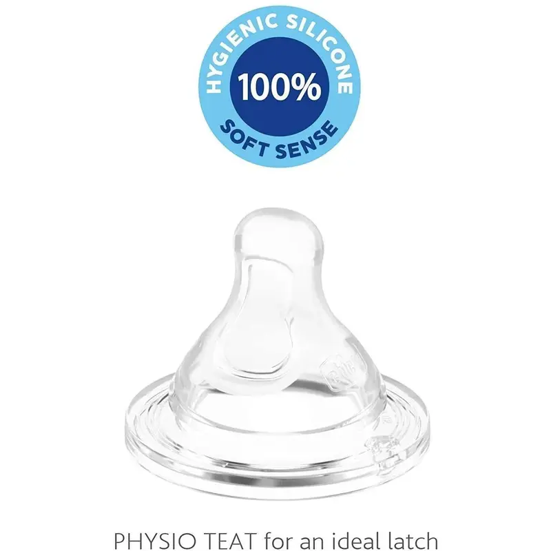 Chicco Perfect-5 Silicone Bottle Nipple Food Flow Teat - 2 Pieces