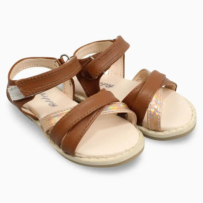 Girls Leather Sandals  Brown
