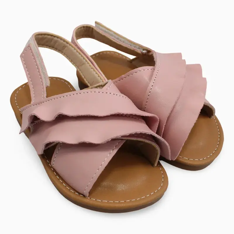 Girls Leather Sandals  Ruffles