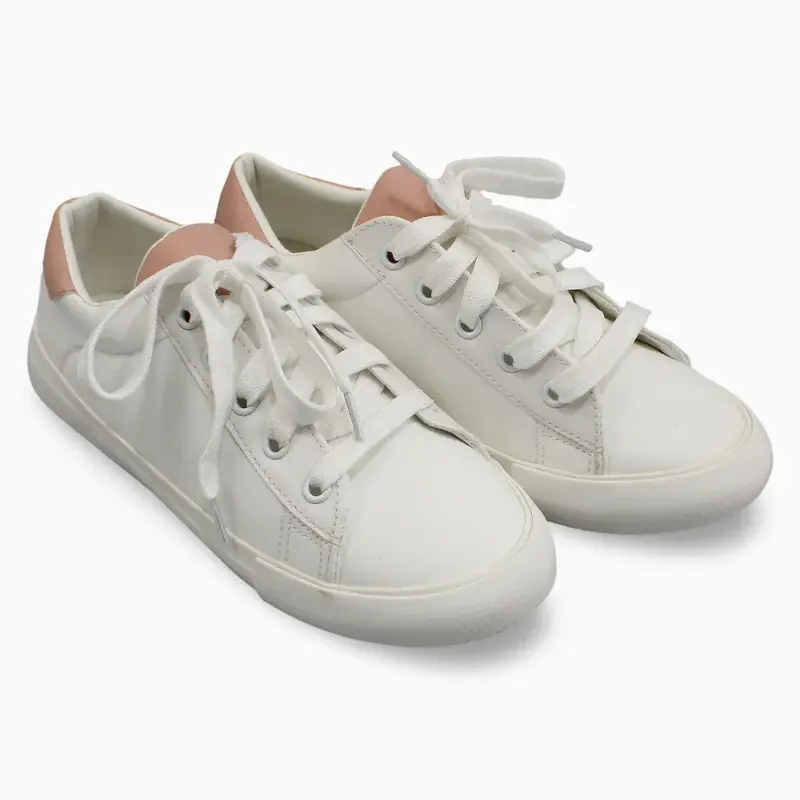 Girls Leather Shoes White/Dustypink