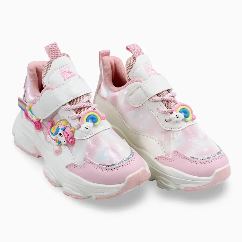 Girls Leather Sneakers  Cute Unicorn Design (Size 32-37)