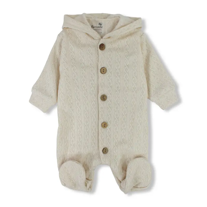 Baby Boys Jacquard Hooded Baby Footie