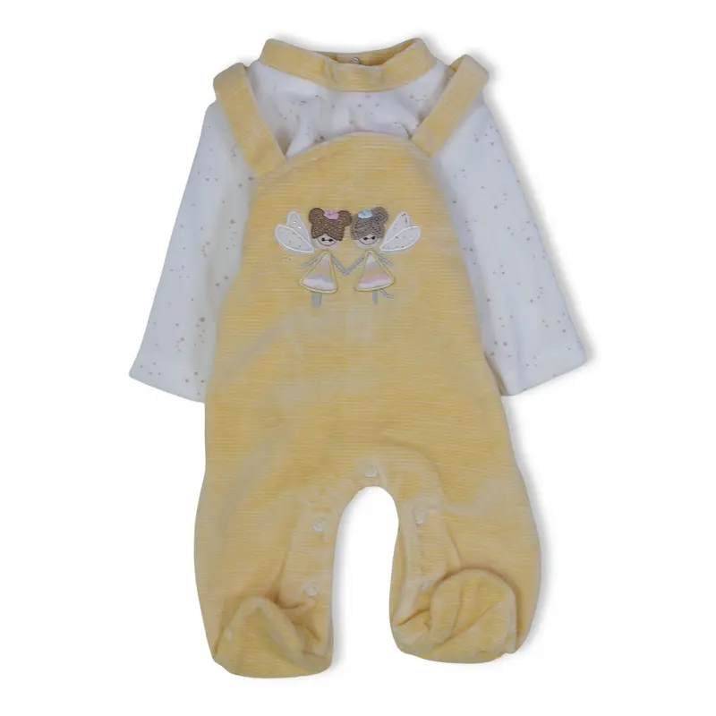 Baby Girls Velvet Baby Footie  Fairies Embroidery