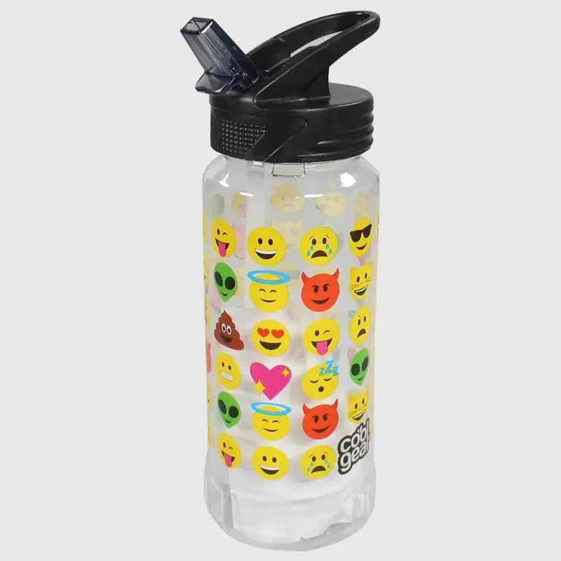 Black Smiley Faces Cool Gear Water Bottle 709 ML
