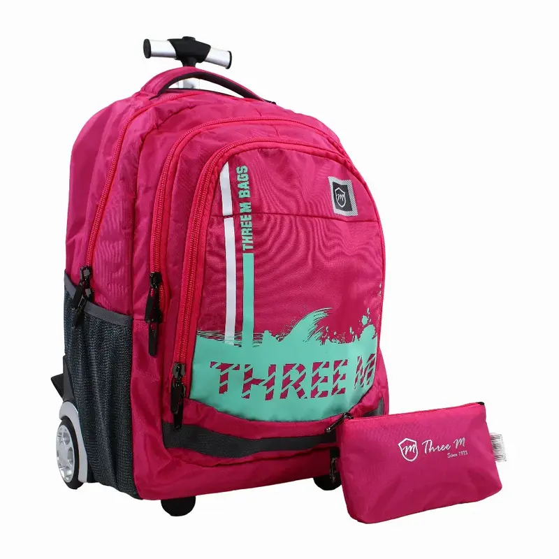 Pink School Set  20 Inches (Trolley Bag + Pencil case)