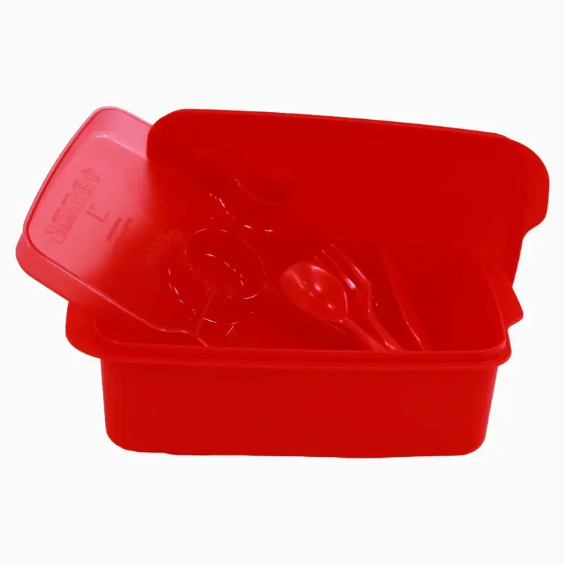 Red Plastic Lunch Box  1.5L
