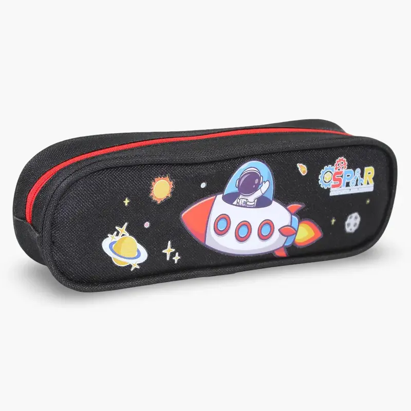 Space Themed Pencil Case - Black