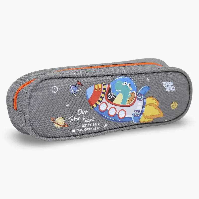 Space Themed Pencil Case - Grey