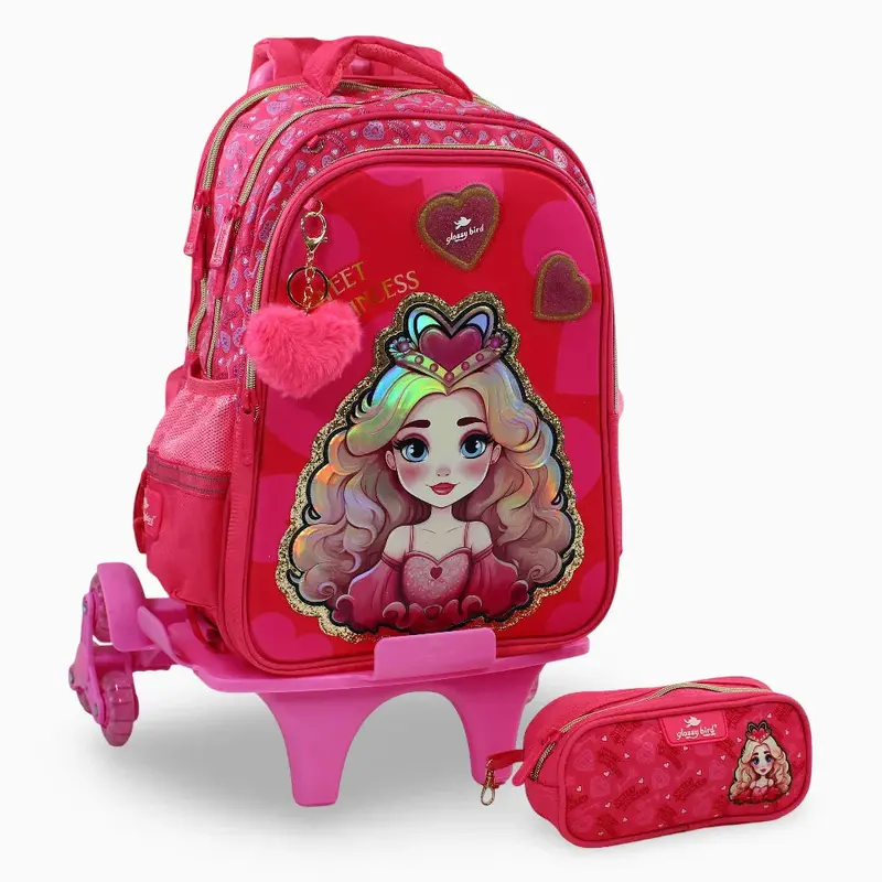 Sweet Princess School Set  17 Inches (Trolley Bag + Pencil Case)