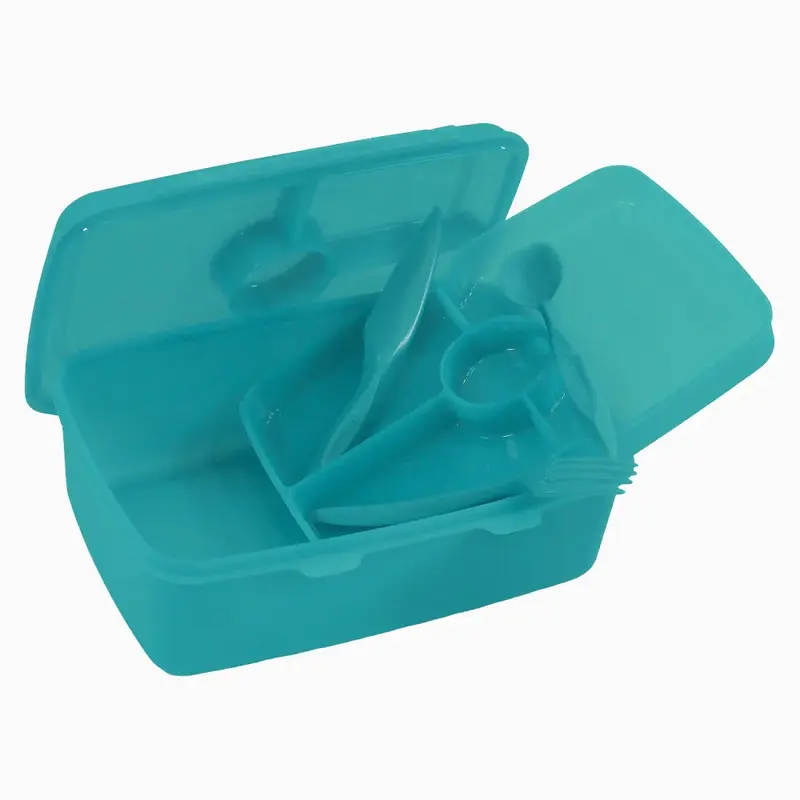 Turquoise Transparent Plastic Lunch Box  2L