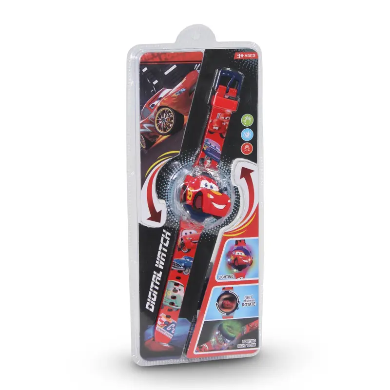 3D Light-Up Kids Digital Wrist Watch  Cars Design