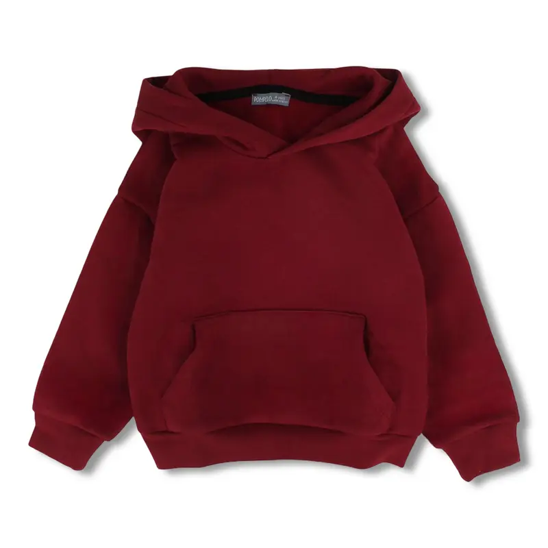 Boys Cotton Hoodie - Maroon with Environment Print