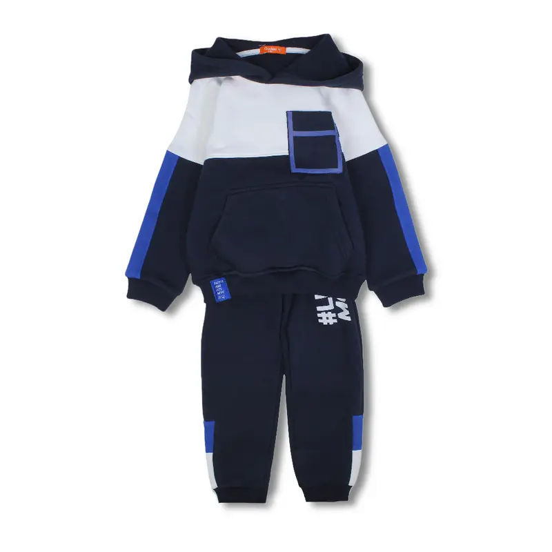 Boys Cotton Two-Piece Outfit Set - Navy