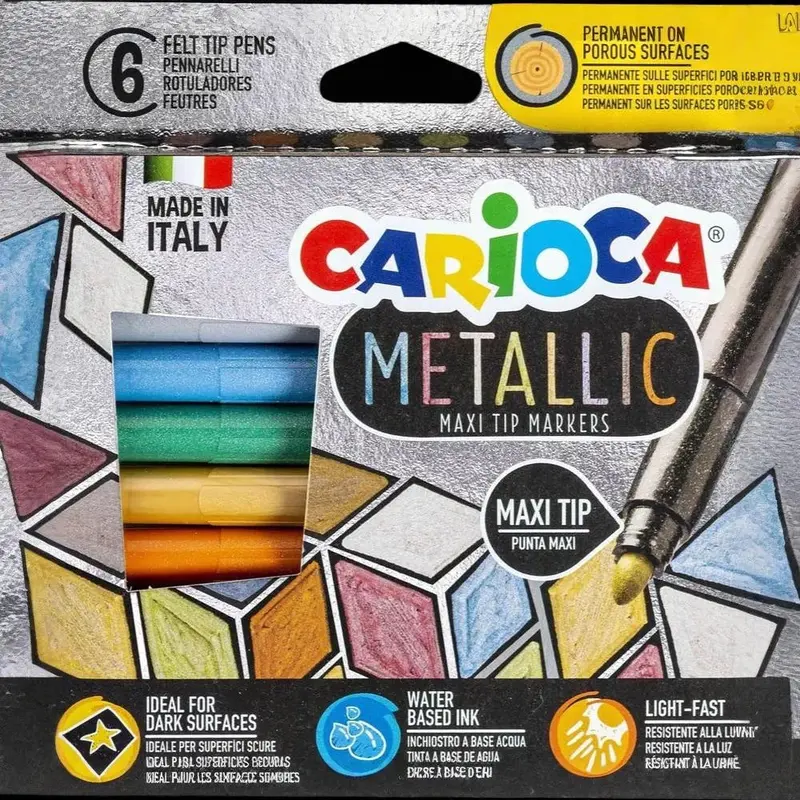 Carioca Metallic Maxi Tip Markers  6 Colors