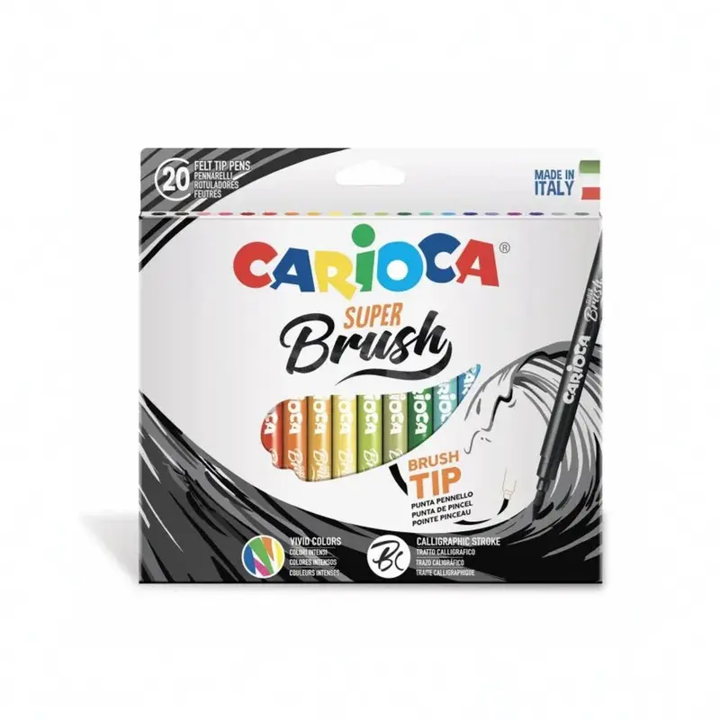 Carioca Pens With Brush Tip  20 Colors