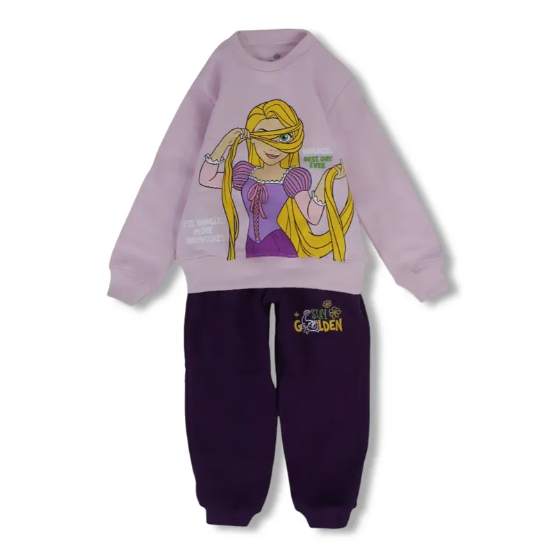 Girls Cotton Pajama Set - Rapunzel Print