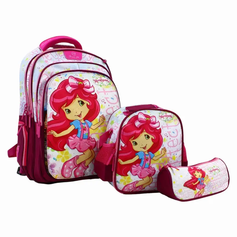 Strawberry Girl School Set 3 Faces in 1  19 Inches