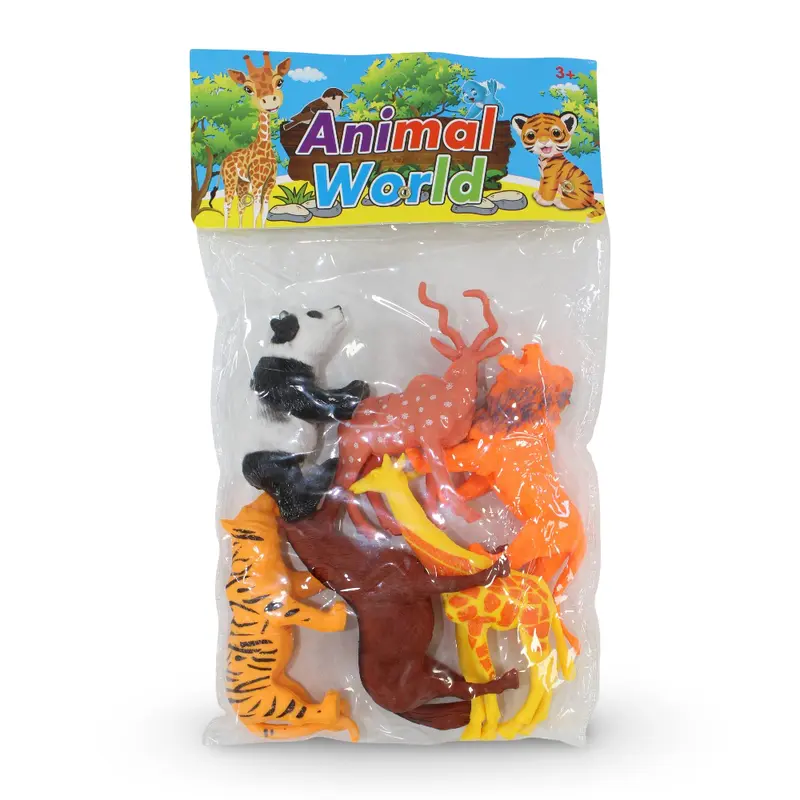 Wild Animals Toy Set  6 Pieces