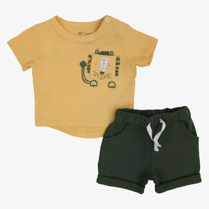 Baby Boys Cotton Pajama  Yellow with Lion Design