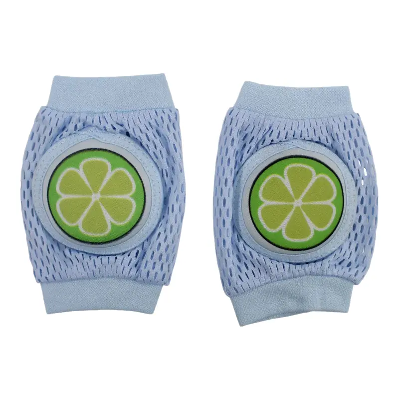 Baby Knee Mesh Pads  Light Blue with Lemon Design
