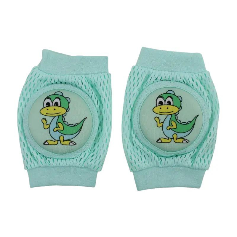 Baby Knee Mesh Pads  Mint with Dinosaur Design